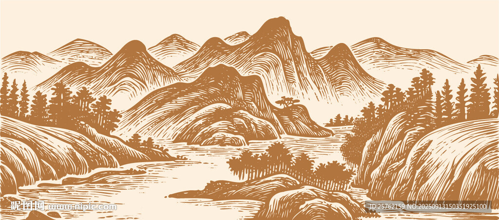 矢量山水