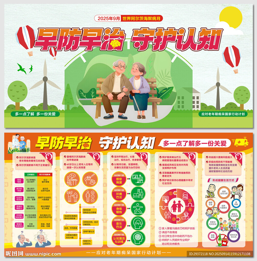 阿尔茨海默病月主题宣传展板
