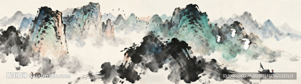 床头水墨画