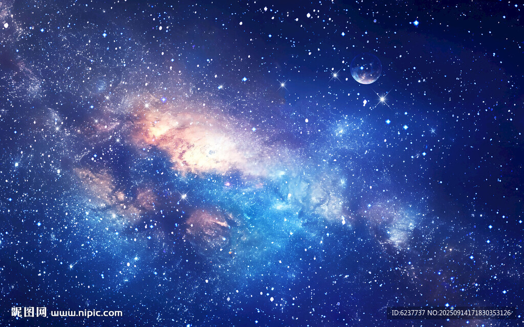 蓝色宇宙星空背景图