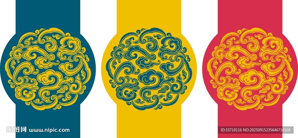 传统圆形云纹图案