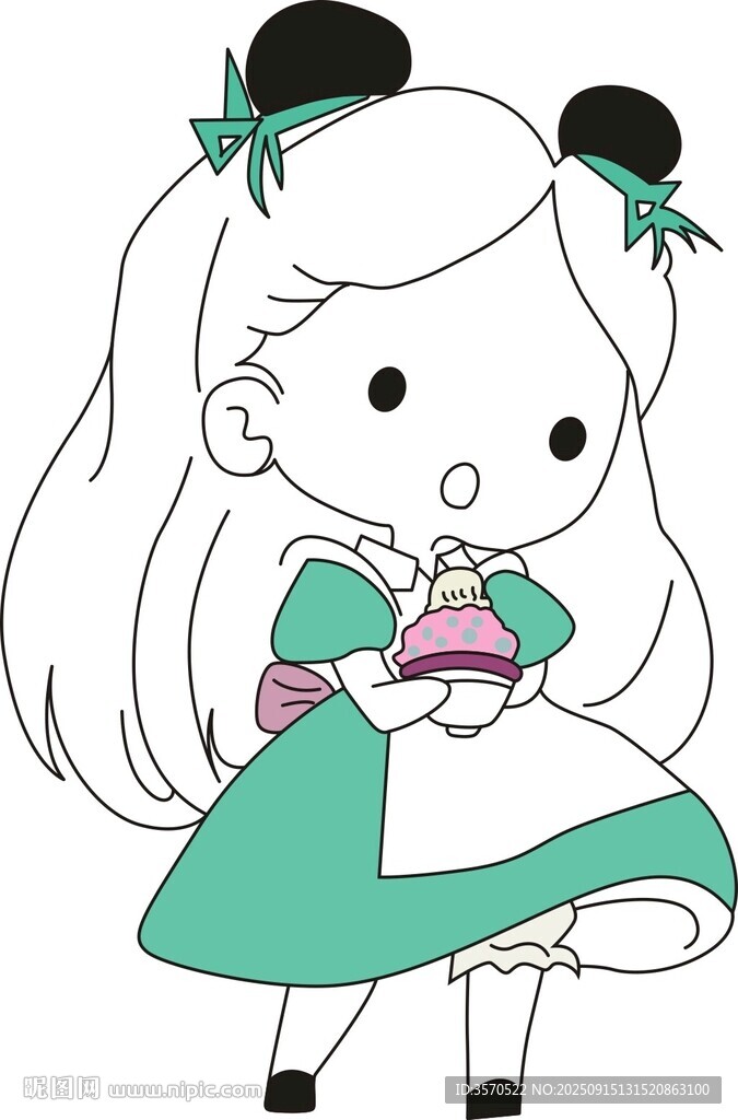 可爱古装少女捧物形象