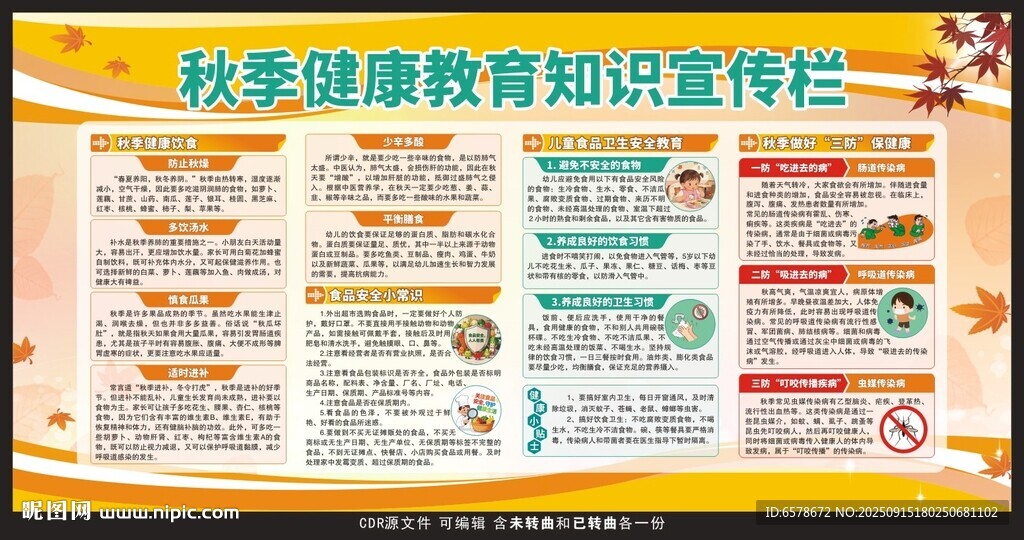 秋季健康教育宣传栏
