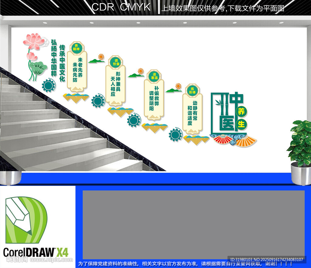  中医养生楼道文化墙