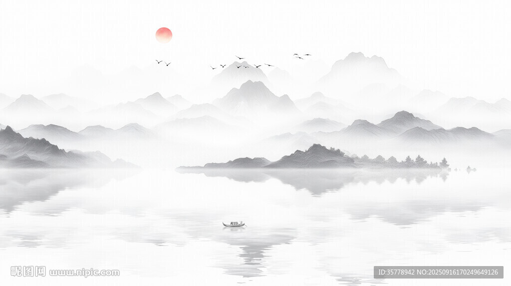 水墨画山水