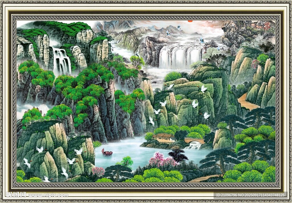 山水国画风景图