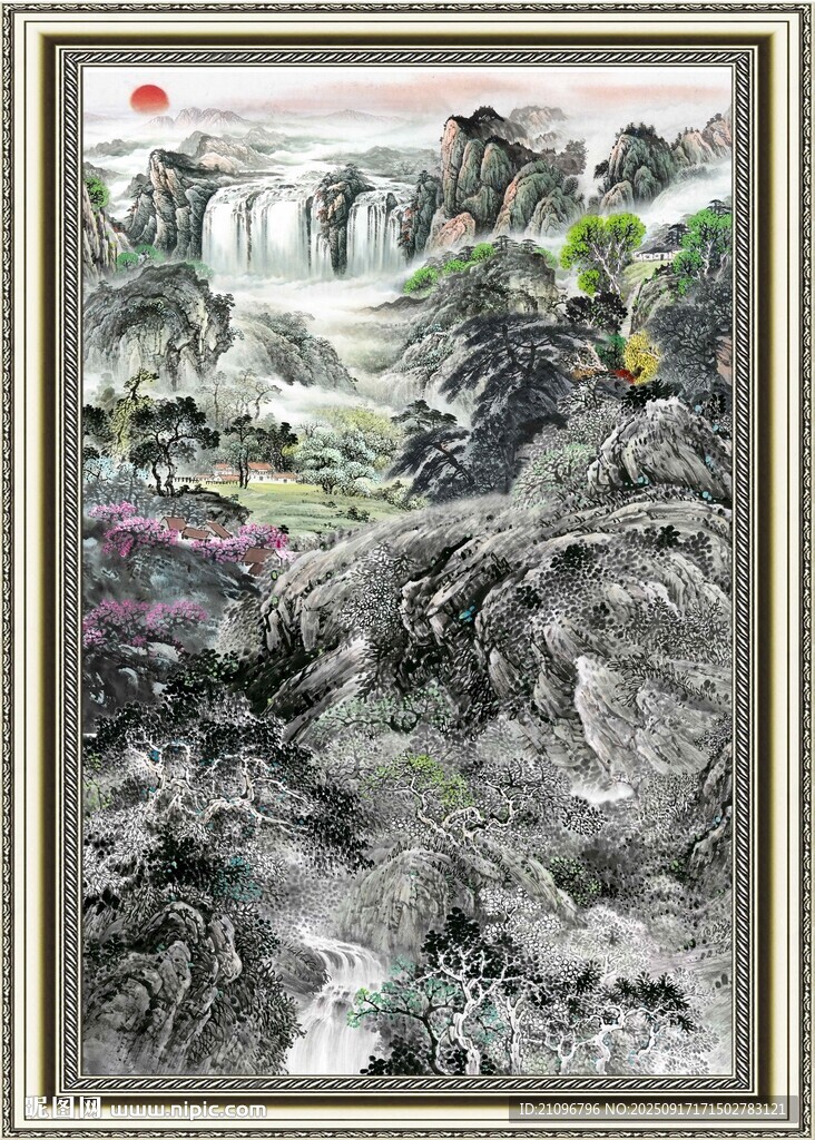 水墨山水国画
