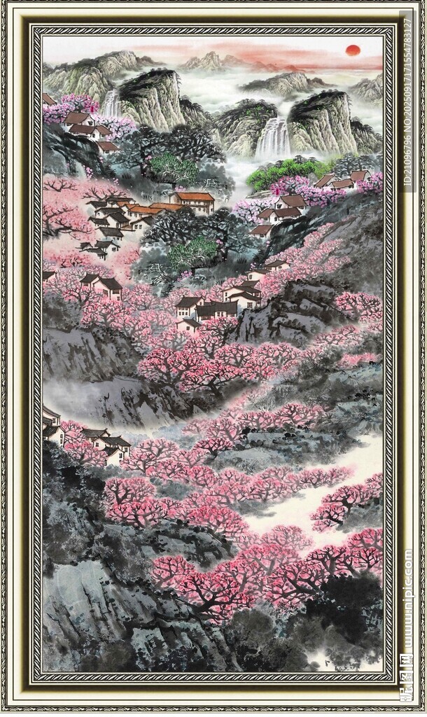 春日繁花山水图