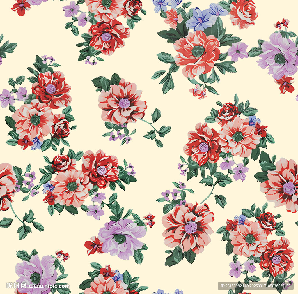 复古花卉图案背景