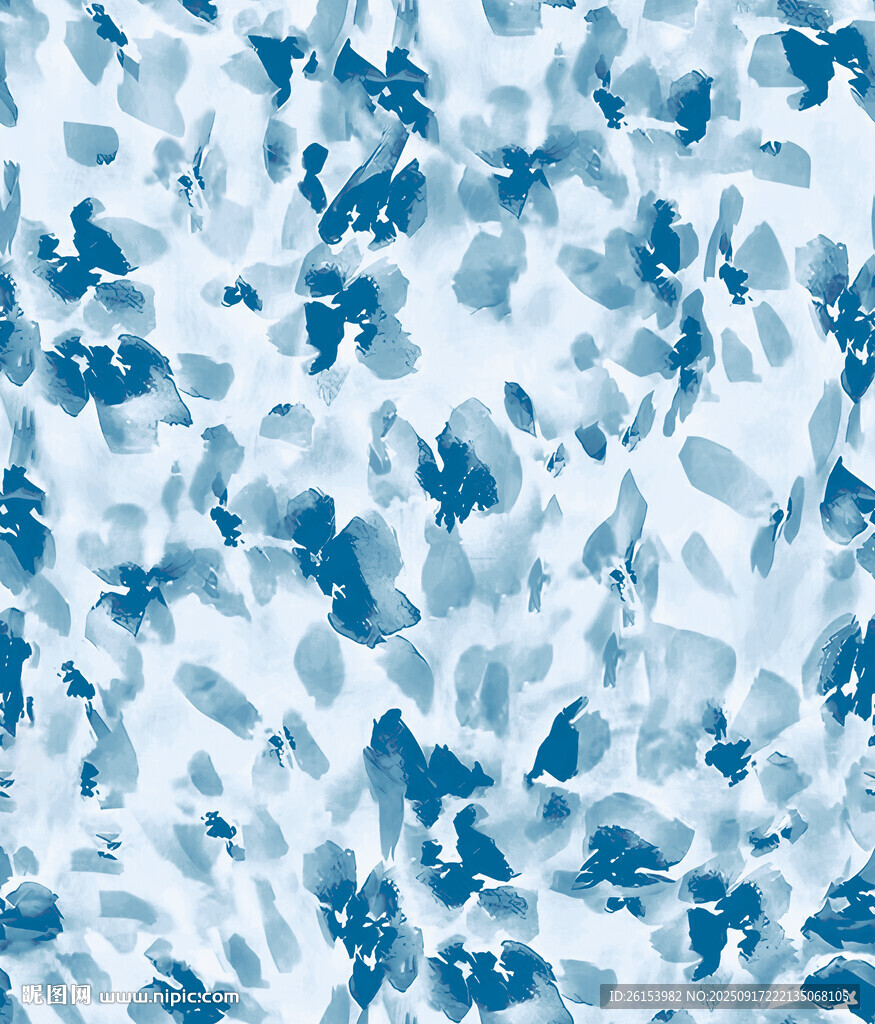 蓝白花卉图案纹理背景