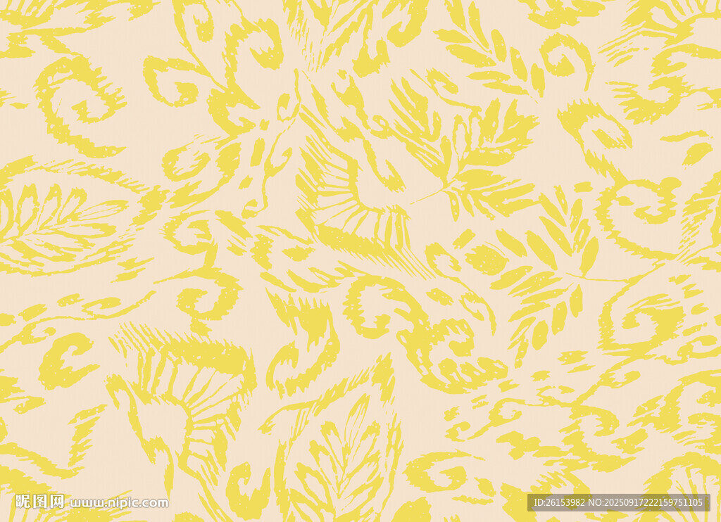 黄色花卉纹理图案背景