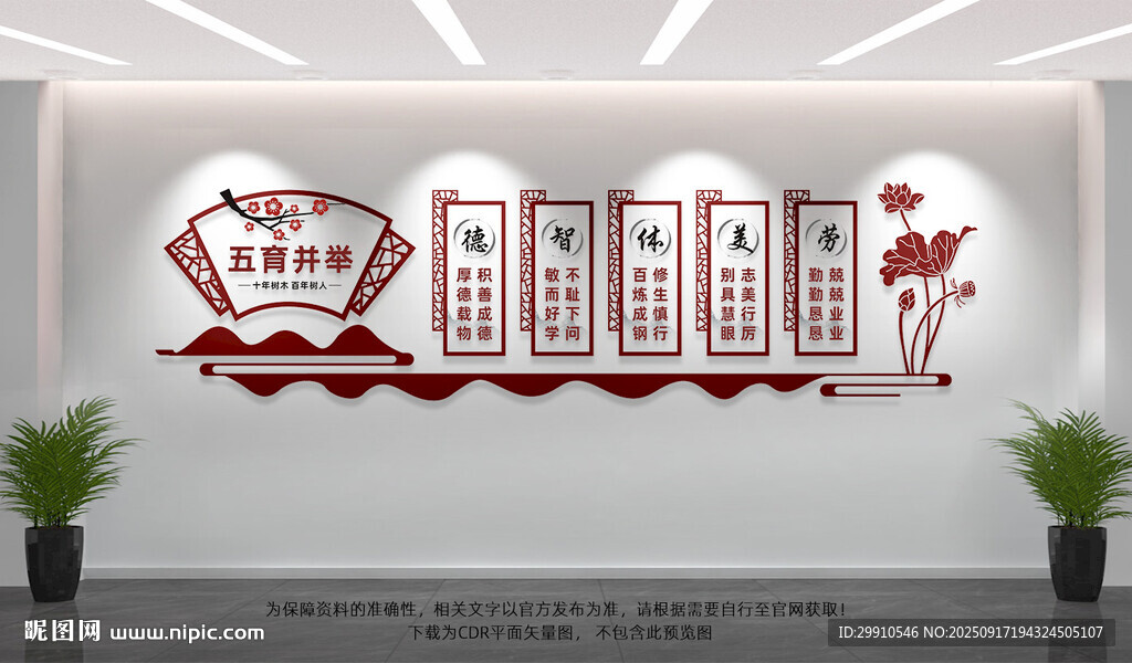 五育并举校园文化墙