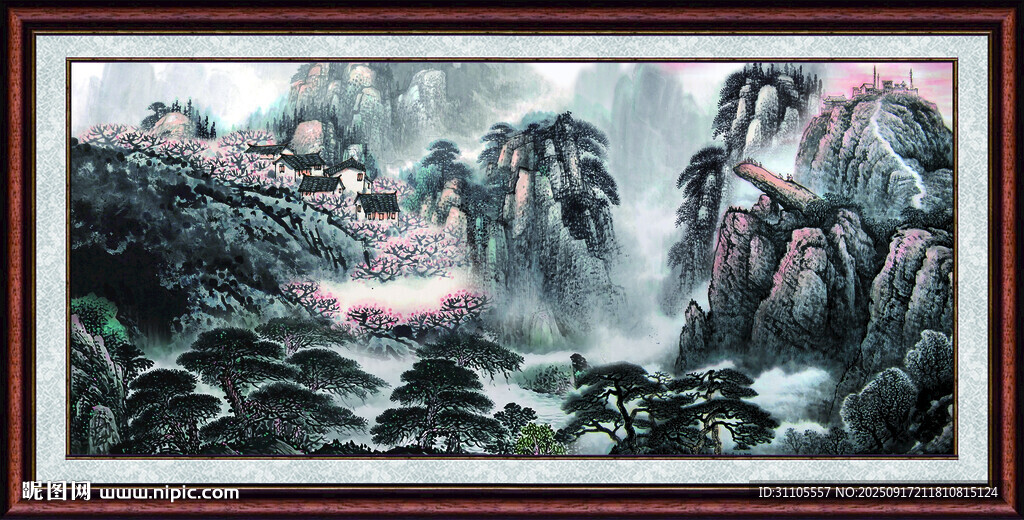 中堂山水画 