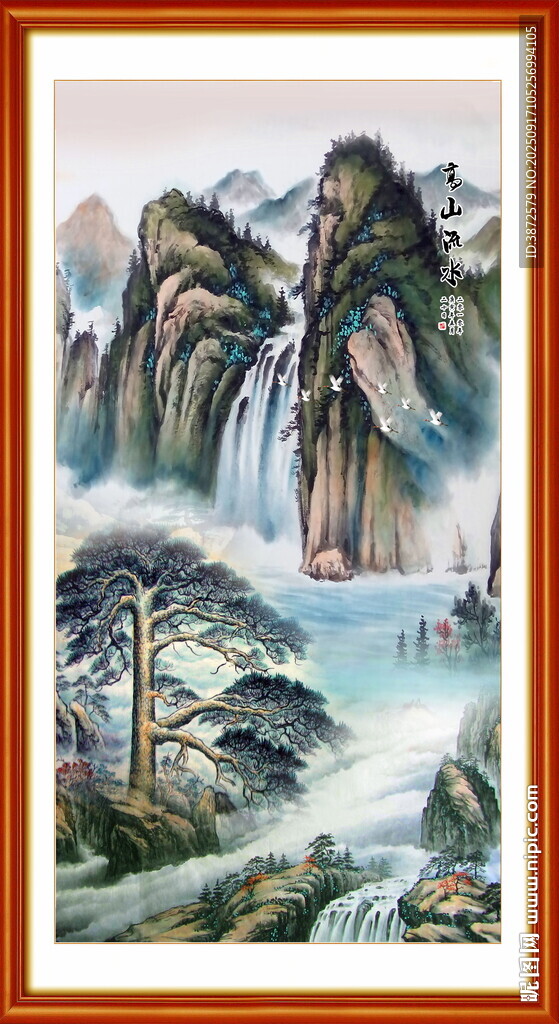 竖幅山水画