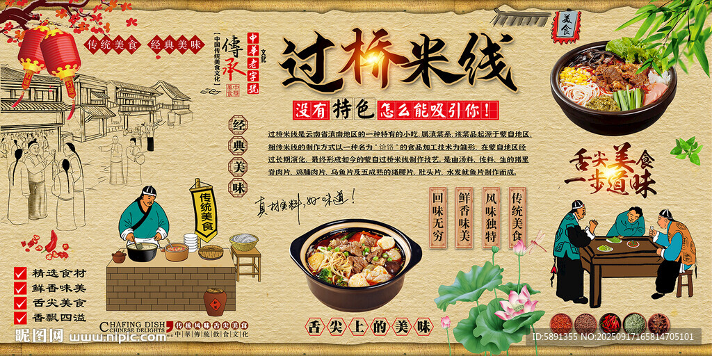 过桥米线背景墙