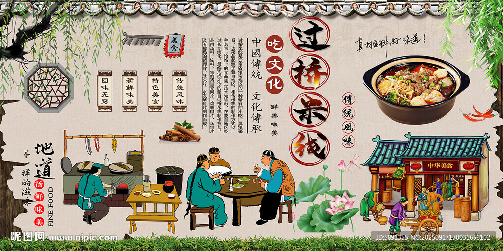 过桥米线背景墙