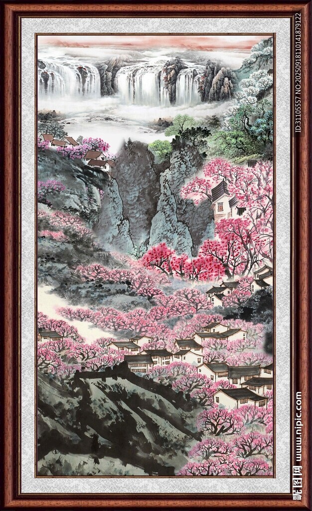 中式山水花鸟挂画