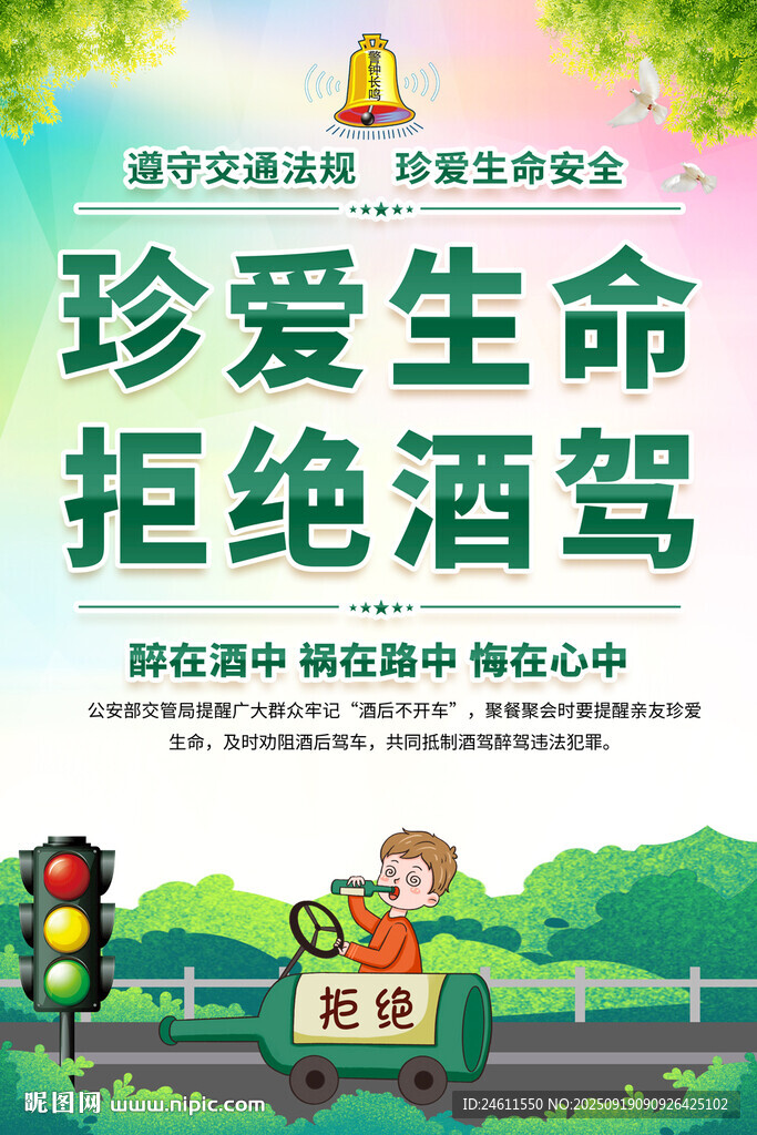 珍爱生命拒绝酒驾宣传海报