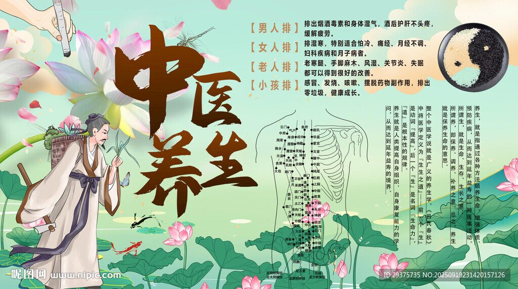 中医养生背景墙