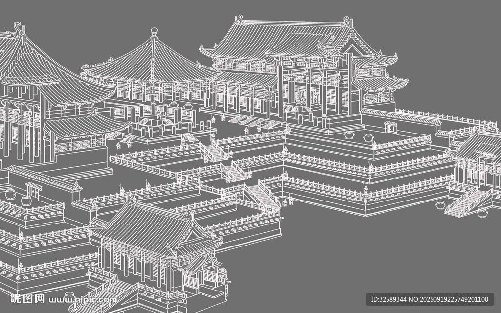 中式古建筑背景