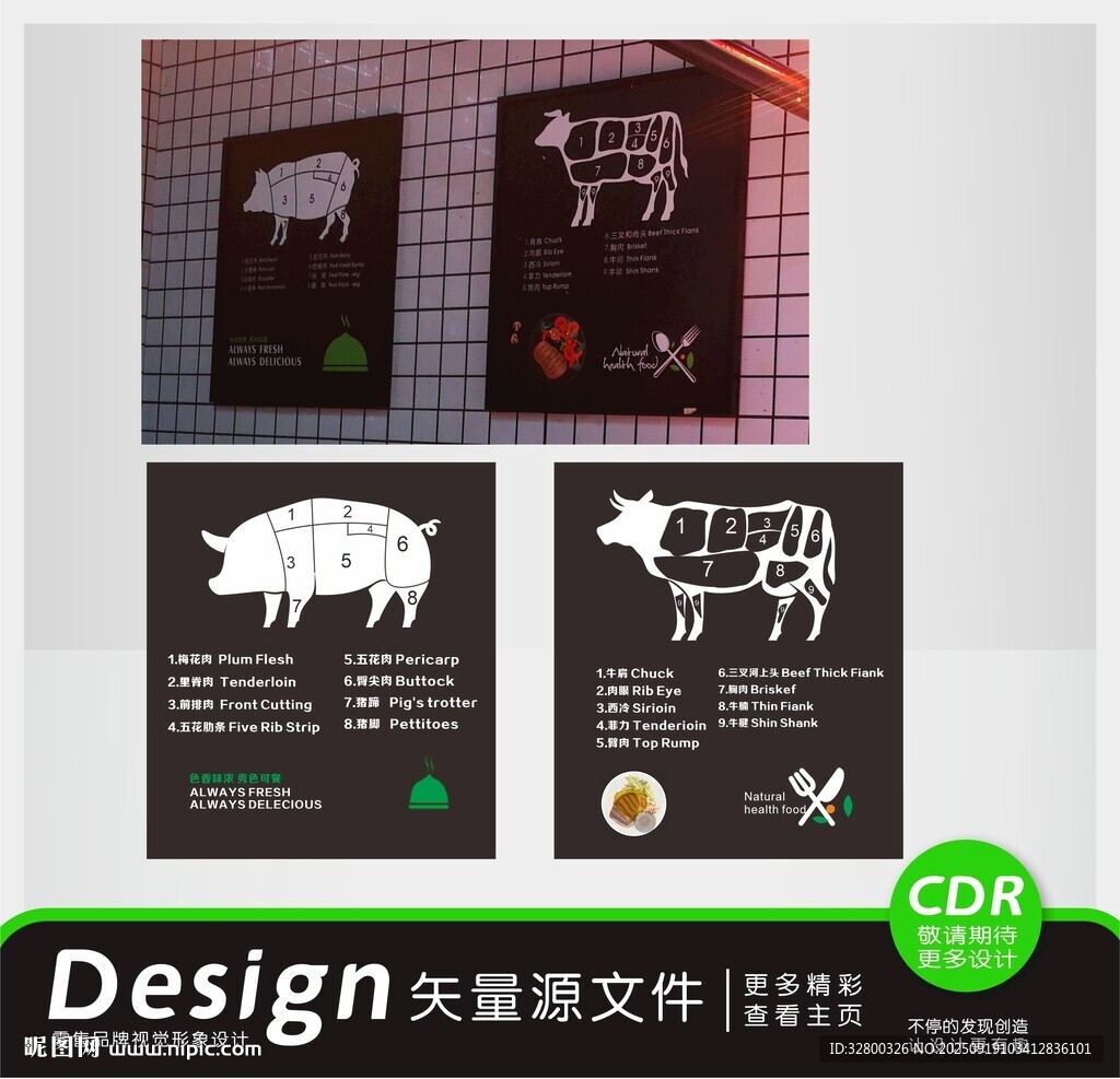 超市猪肉分割图