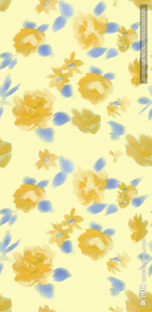 黄色花朵水彩风背景图