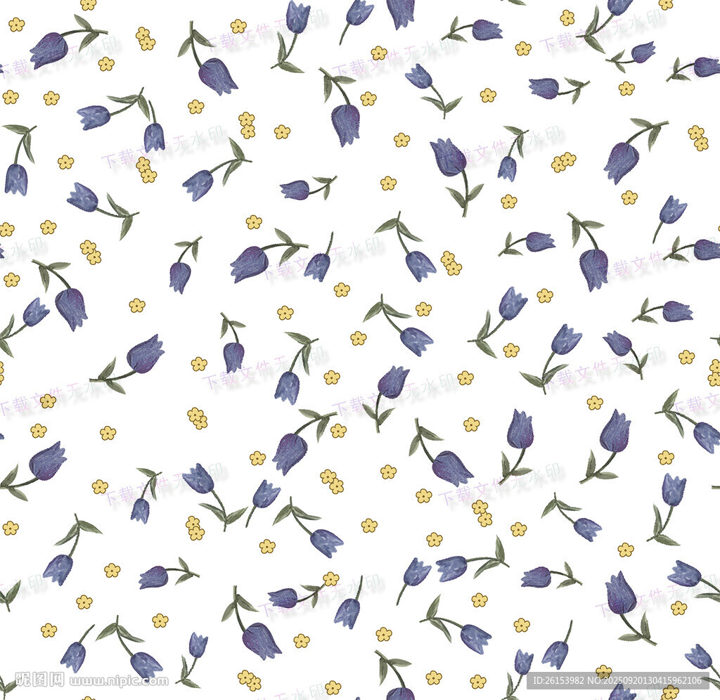 紫色花卉图案背景纹理