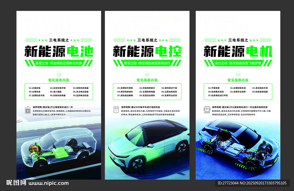 新能源汽车三电系统海报设计