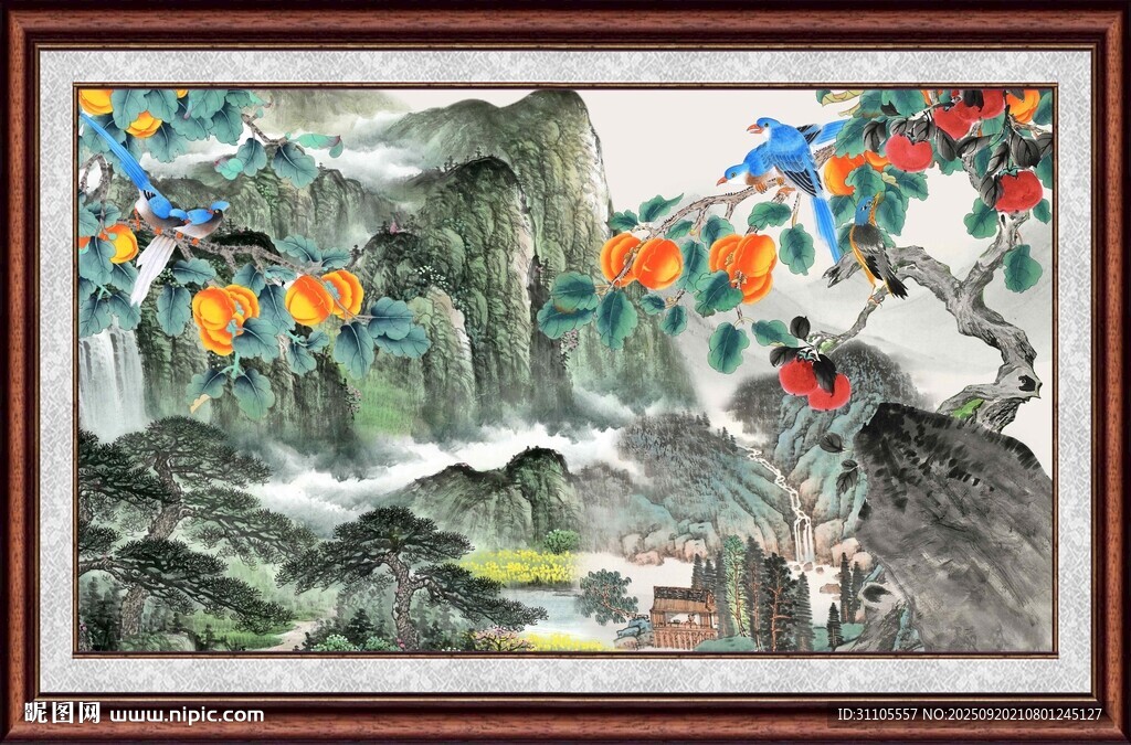 山水花鸟国画艺术作品