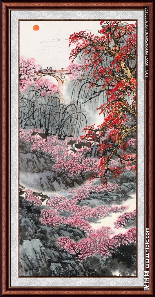中式山水花鸟装饰画