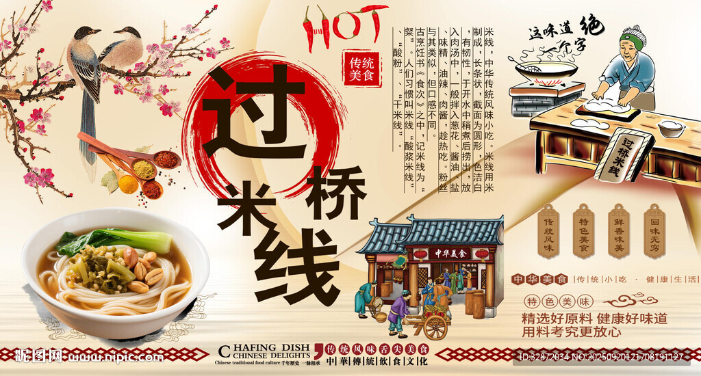 过桥米线背景墙