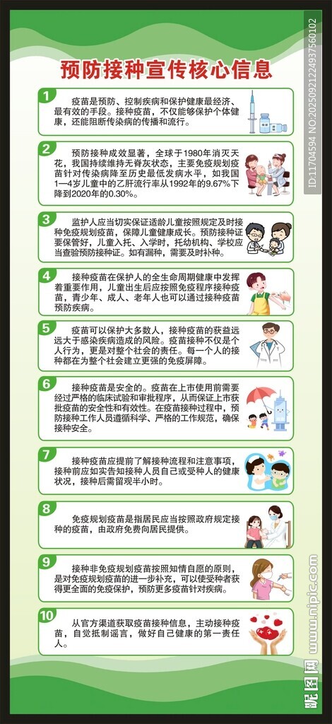 预防接种宣传核心信息展架