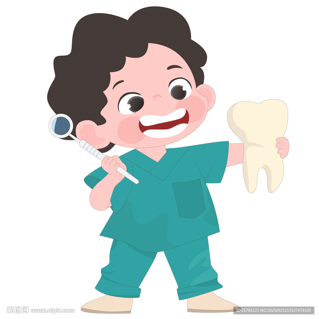 卡通儿童牙医口腔健康护理宣传