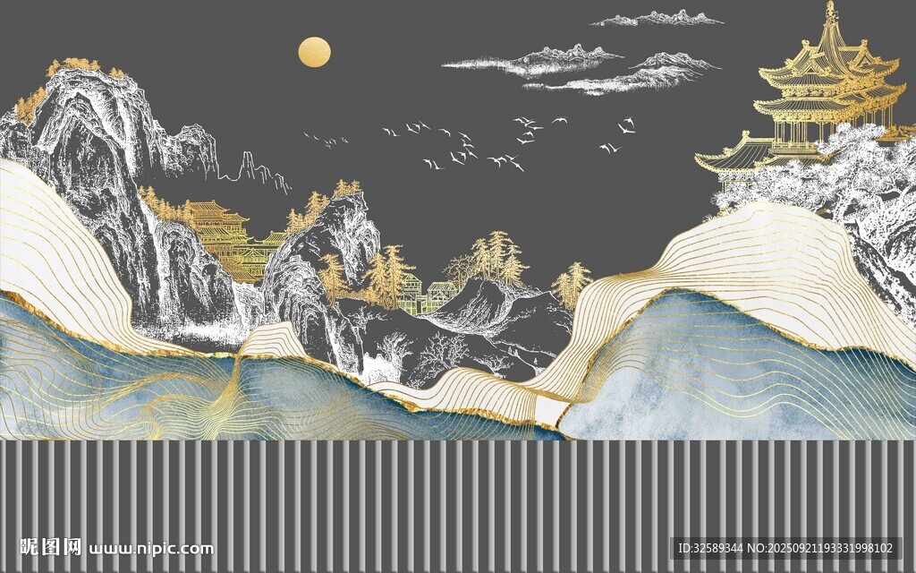 中式山水墨韵装饰画