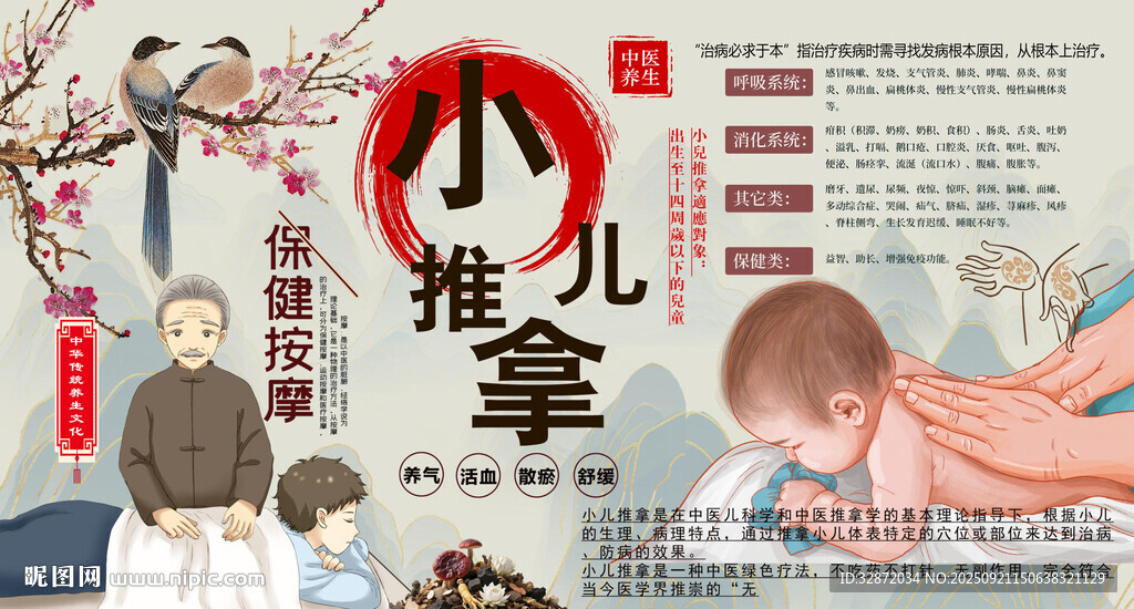 小儿推拿背景墙