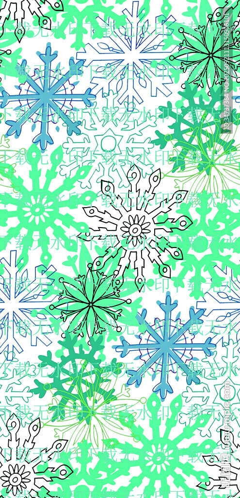 多彩雪花图案背景
