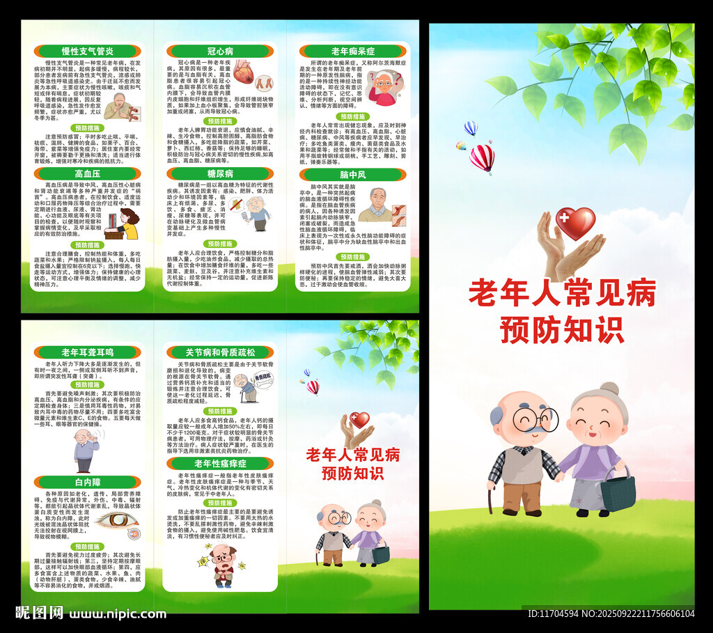 老年人常见疾病预防知识三折页