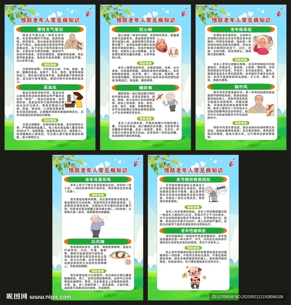 老年人常见疾病预防知识展板