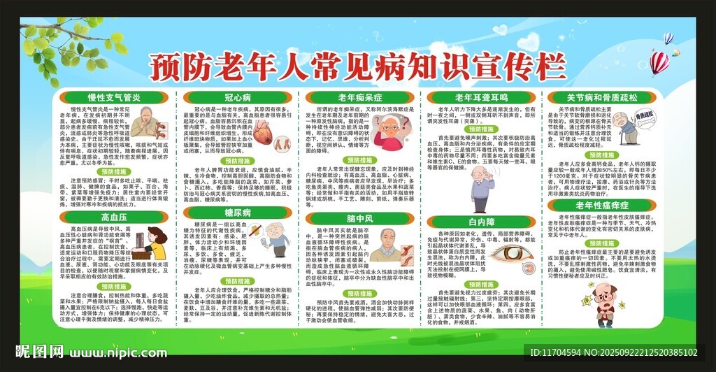 老年人常见疾病预防知识宣传栏