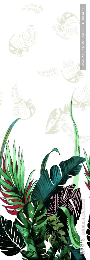 清新绿植背景图