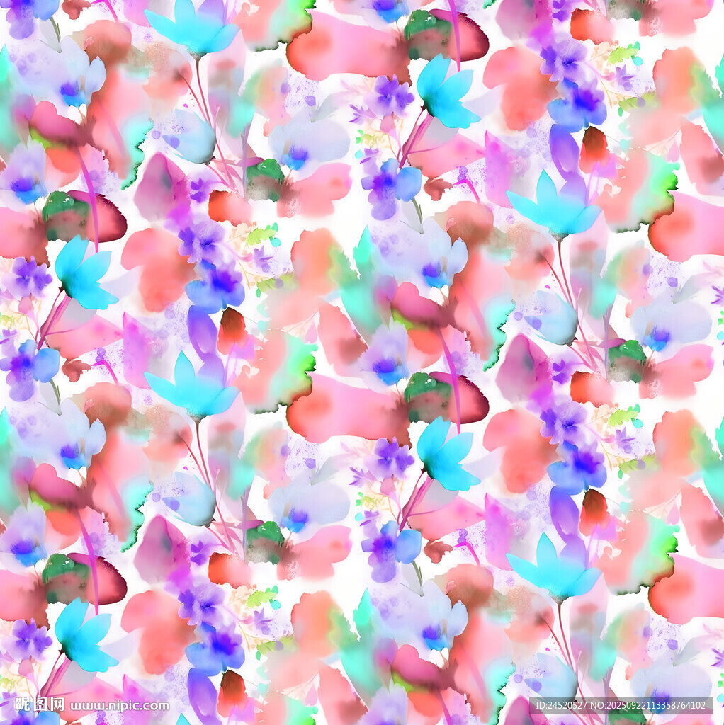 梦幻多彩卡通图案背景