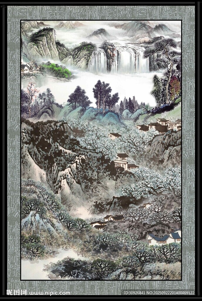 水墨山水国画意境图