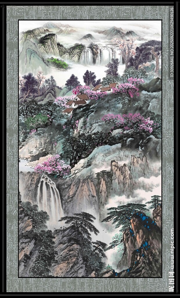水墨山水国画意境图