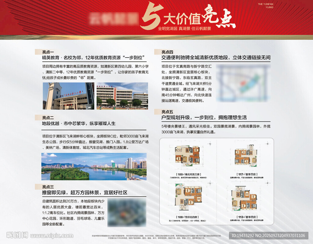 一线江景房购房5大价值亮点展板