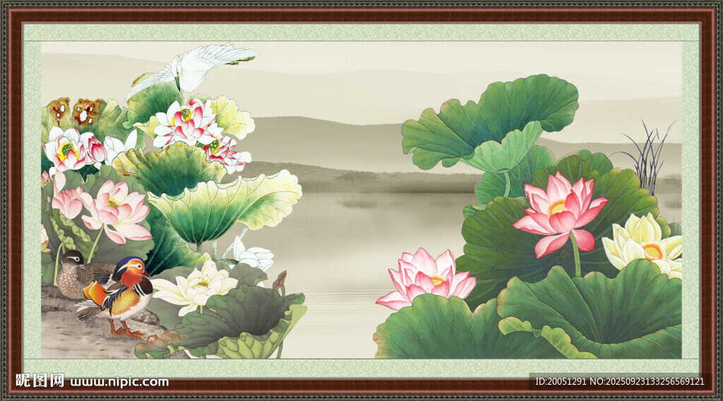 国画荷花 