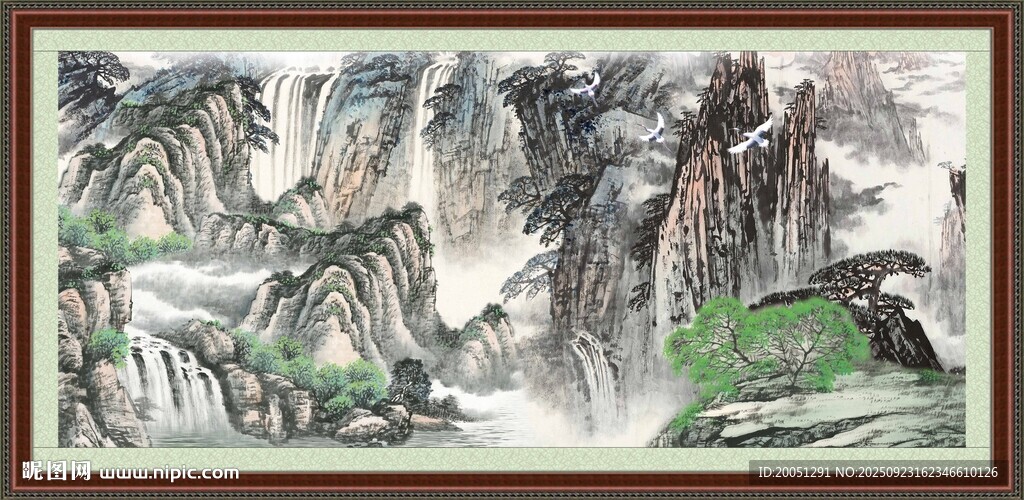 水墨山水国画作品