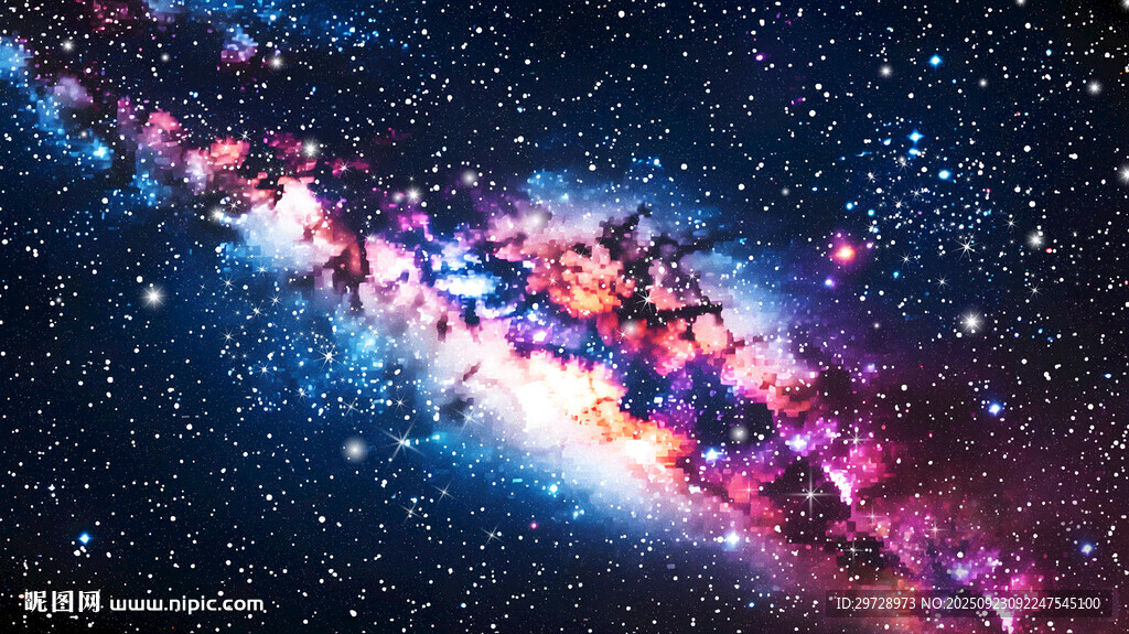 彩色星空星河太空