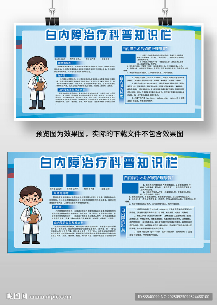 白内障科普知识宣传栏展板