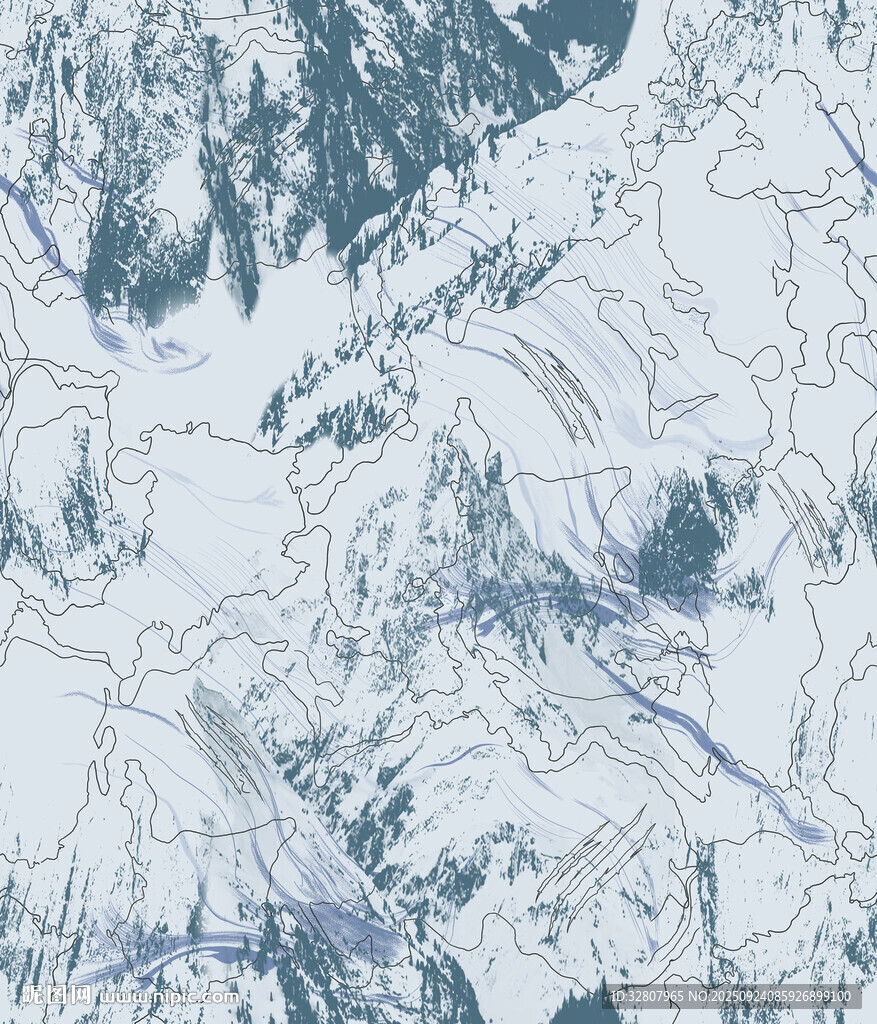 冬日雪景山脉纹理图