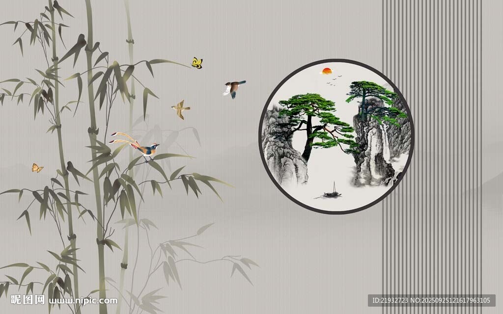 新中式背景墙